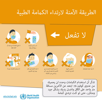 الطريقة الآمنة لارتداء الكمامة الطبية - لا تفعل